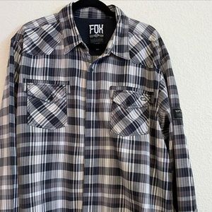 Fox slim fit long sleeve button up shirt